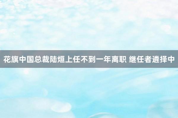 花旗中国总裁陆烜上任不到一年离职 继任者遴择中